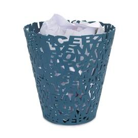 balvi Waste Paper Bin Letters Colour Blue Original Waste Paper Bin Made of Assembled Letters Ideal for
