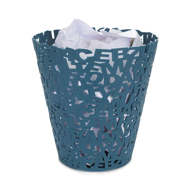balvi Waste Paper Bin Letters Colour Blue Original Waste Paper
