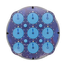 Nicear Magnetic Cube Clock Puzzle Double-Sided 3D Gear Mechanism Brain Teaser with Adjustable Tension Transparent Blue Activity for Cognitive Development and Stress Relief (11.1cm)