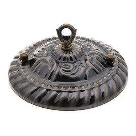 Chandelier Canopy Kit, Ceiling Light Plate Lamp Base with Closed Hook and Vintage Rose Pattern Pendant Lighting Accessories with Matching Screw for Light Fitting 5.9 x 2.86 Inch Green Patina