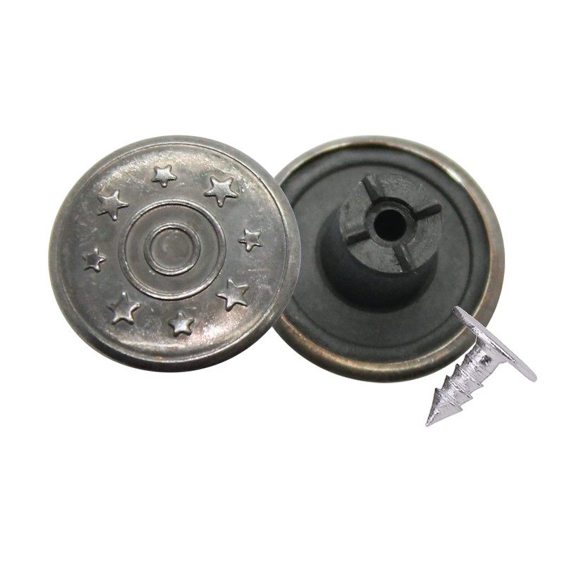 Trimming Shop 17mm Jean Buttons with Aluminium Back Pins Replacement