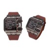 OULM Luxury Quartz Watch Men Square Dial Leather Band Watches