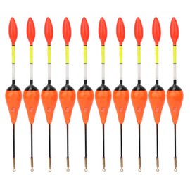 10 pcs Durable Balsa Wooden Fishing Float Bobber Multi Purpose Fish Feed Baits Accessories Kit(orange )