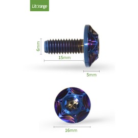 Litorange Titanium Alloy License Plate Bolts with Star Hexagonal Hole Bolt License Frame Titanium Alloy Anti-theft Screws M6 Set of 2 (Indigo Purple)
