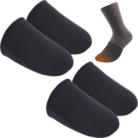 2 Pairs Neoprene Toe Warmers Feet Warmer Toe Covers Thermal Foot Toe Caps for Winter Sports Outdoor (Black, L)