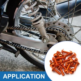 A ABSOPRO Hexagon License Plates Fairing Bolts Screw Kit M6 X 20mm for Motorcycle Orange 20PCS