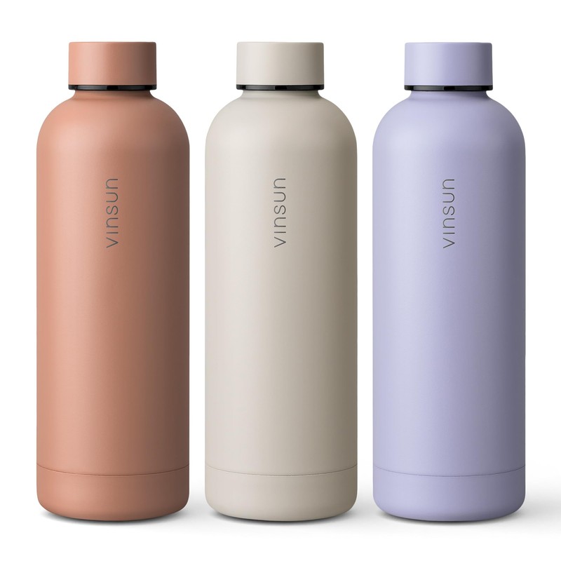 Vinsun Drinking Bottle Stainless Steel Purple 500 ml - Double-Walled