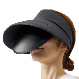 Alphax Sun Visor, Hat, UV Protection, Women's, UV Protection, Glass Visor Shine, Black