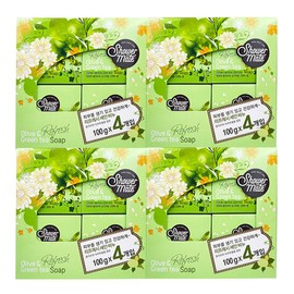 Shower Mate 샤워메이트 비누 리프레시 올리브 앤 그린티 100g x16개 Shower Mate Refresh Olive and Green Tea Soap 100g x 16 pieces