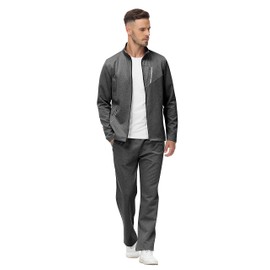 MoFiz Men's Tracksuit Athletic Sports Sweatsuit 2 Pieces Casual Full Zip Long Sleeve Jogging Set,Dark Gray XXX-Large