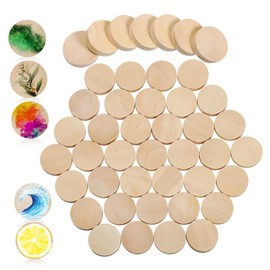 LIFKOME Wooden Shapes for Crafts 100 Pcs Round Basswood Unfinished Slices DIY Decorative Pieces