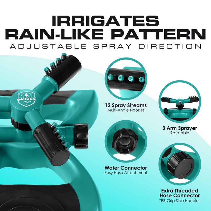 Joeys Sprinkler for Yard, Rotating Garden Sprinkler for Large Area