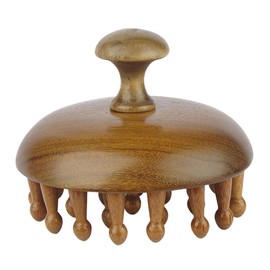 FRCOLOR Scalp Massage Comb Wooden Gua Sha Brush for Scalp Cleansing and Relaxing Massage with Wide Teeth Handheld Exfoliating Tool for Home Use