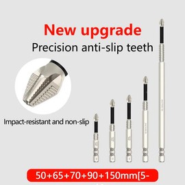 5-pack titanium alloy impact non-slip cross head super hard magnetic screwdriver
