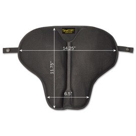 SKWOOSH Classic Saddle Motorcycle Gel Seat Cushion Cooling Mesh Breathable Fabric | Accessories | Made in USA (Short)