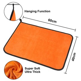 URAQT Microfibre Cloths Car, 3 Pieces, 400 GSM Microfibre Cloths, Multifunctional Car, Motorcycle, Lint-Free Towel, Car Cleaning Cloth, Microfibre Cloth for Car, Household, Kitchen, Window, Orange,