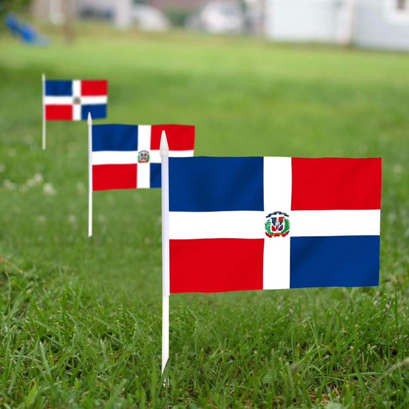 Anley Dominican Mini Flag 12 Pack - Hand Held Small