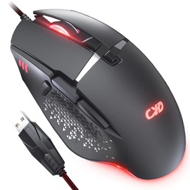 C309 Corded Mouse, Wired USB Mouse for Computers and Laptops, Right or Left Hand Use - Black