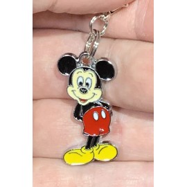Silver Bashful Mickey Mouse Charm Zipper Pull & Keychain Add On Clip!!