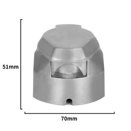 Yuanjoy 13 Pin Trailer Socket Adapter, 13 Pin Socket Made of Aluminium Alloy, Suitable for Towing Hitches, Boats, Caravans, 13 Pin Trailer Plug, silver