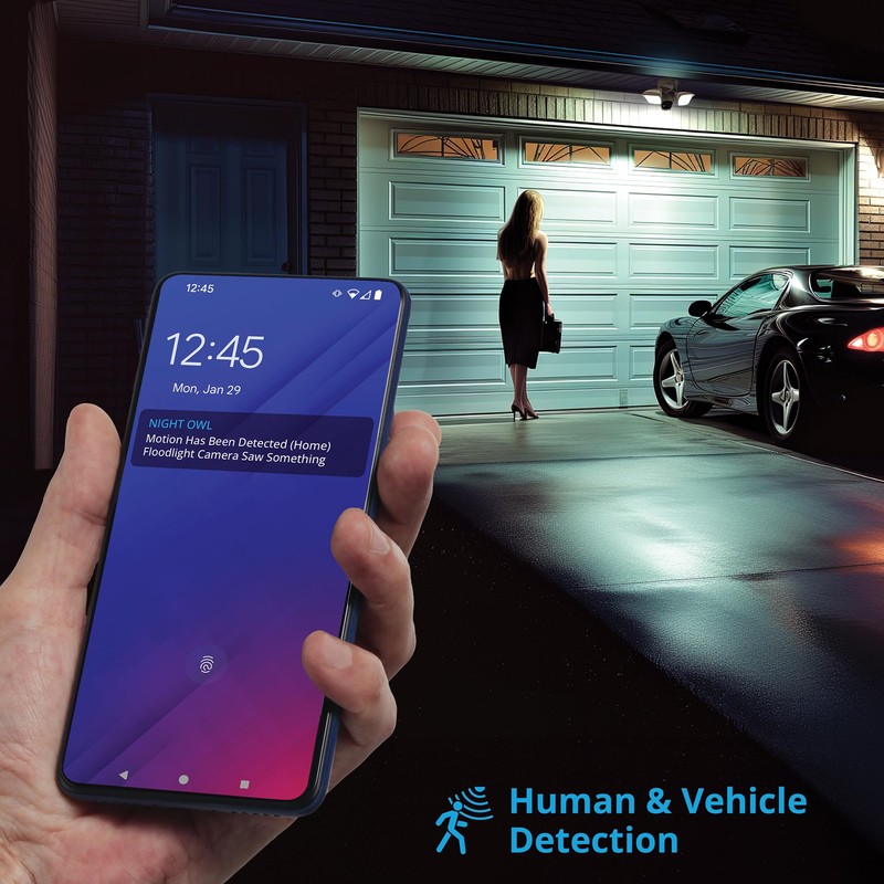 Night Owl Outdoor Floodlight Deterrence Camera with 2-Way Audio and