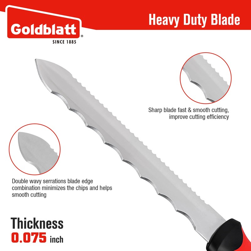 Goldblatt Insulation Knife, 8 Inch Stainless Steel Blade - Serrated