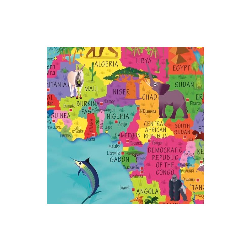 Collins Children's World Wall Map - 36.25 x 24.25 inch