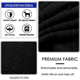 LANSHENG Dining Chair Covers, Stretch Chair Covers for Dining Chairs 4, Removable Washable Dining Chair Seat Slipcovers for Dining Room, Kitchen(Set of 4, Black)