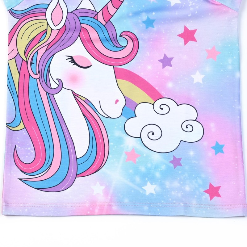 Rainbow Unicorn Pjs for Girls Matching 18-inch Dolls Cotton Pjs
