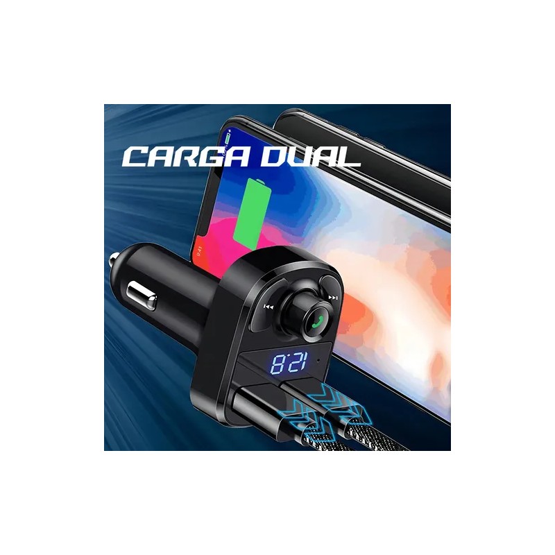 Transmisor FM Bluetooth Yixoo para Auto con Manos Libres y