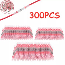 300PCS Solder Sleeve Heat Shrink Butt Waterproof Splice Wire Connector 22-18AWG