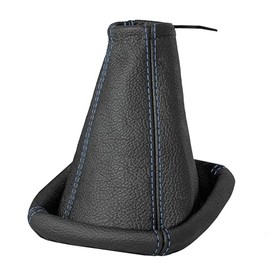L & P Car Design A0006-2 100% Genuine Leather Black Gear Stick Gaiter with Blue Stitching