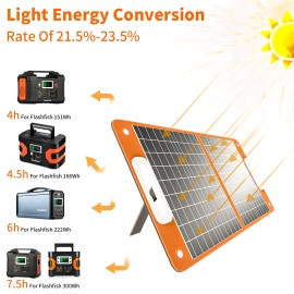 Flashfish Foldable 60W 18V Solar Power Panel Charger With DC Output Camping Y7Q1
