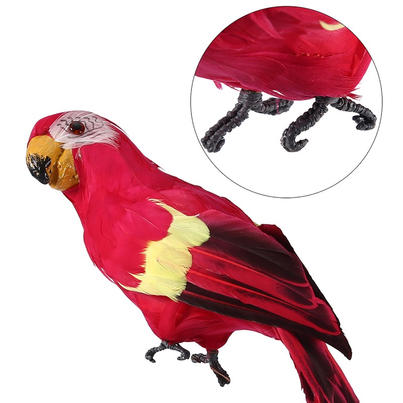 Simulation Feather Parrot Beautiful Artificial Bird Decor Party Garden Home