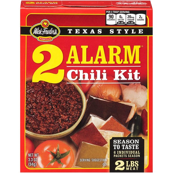 Wick Fowler 2-Alarm Chili Kit, 3.3 Ounce Box (Pack of 8)