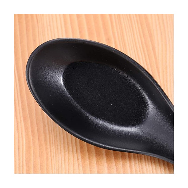 WADY 6Pcs Asian Melamine Soup Spoons, Chinese/Japanese Kitchen Soup Spoons