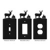 SWEN Products Deer Wildlife Wall Plate Cover (Double Switch, Black)