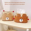 Generic Rattan Tissue Box Cover, Cute Bear Decorative Woven Paper