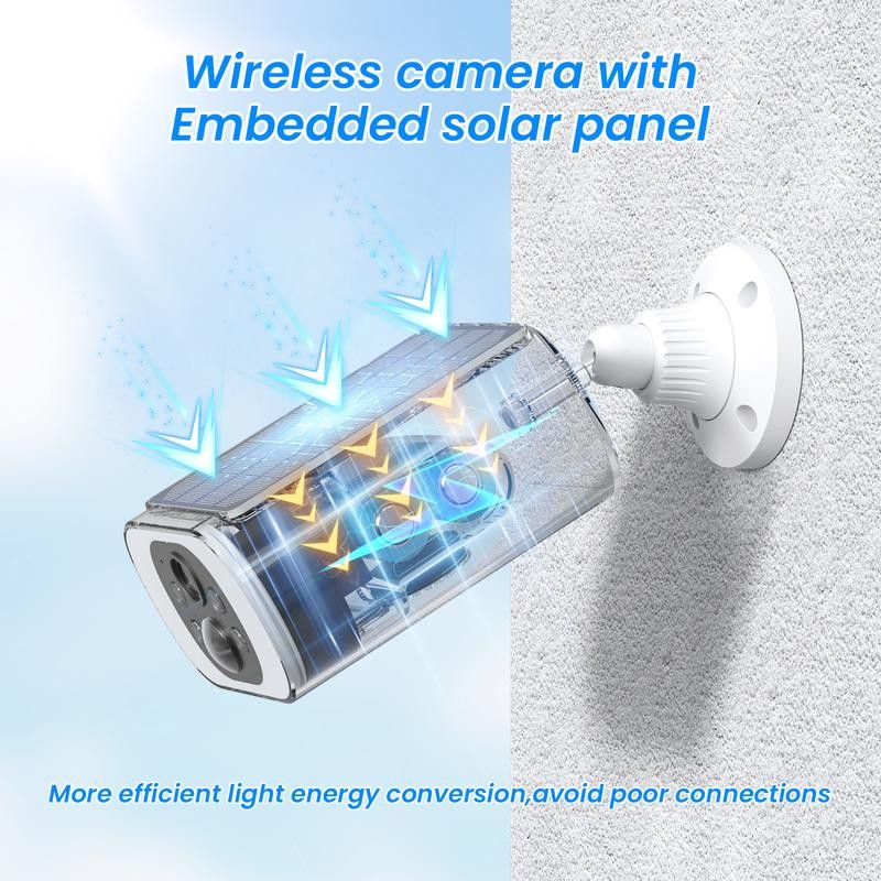 ANRAN 2K Solar Camera Outdoor,100% Wireless Home Security Camera,Support 2.4G