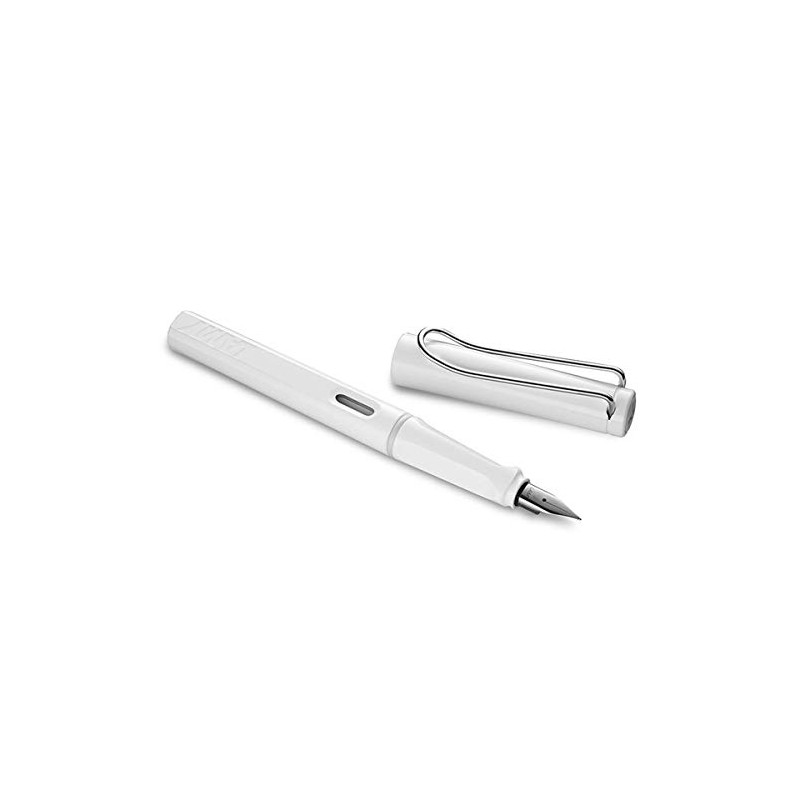 Lamy Safari Fountain Pen, Broad Nib, White (L19W) by Lamy
