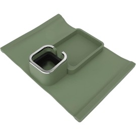 Acouto Bandeja para Portavasos para sofá, Ergonómica, Multifunción, de Silicona, para Brazo de sofá, con Base Antideslizante, Bandeja para Apoyabrazos de sofá para Oficina, Color Negro,