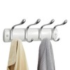 Mdesign Steel Hook Wall Mounted Coat Rack with 4 Double