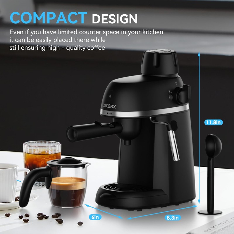 XIXUBX Coffee Machine, 3.5 Bar Espresso & Cappuccino Machine with