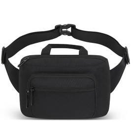 Bum Bag Waist Fanny Pack for Ladies Multi-Pockets,Waist Bumbag Men Women with Adjustable Belt,Waterproof Bumbags Fanny Pack for Travel Running Dog Walking Hiking Outdoors (Black)