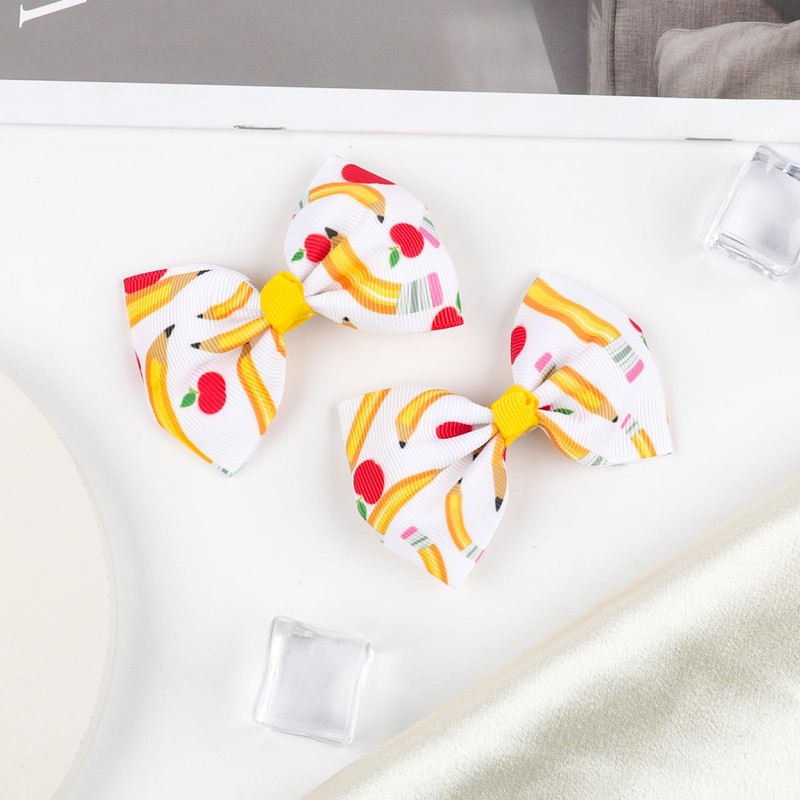 Doneace Back to School Pencil Hair Bows Clips for Girls