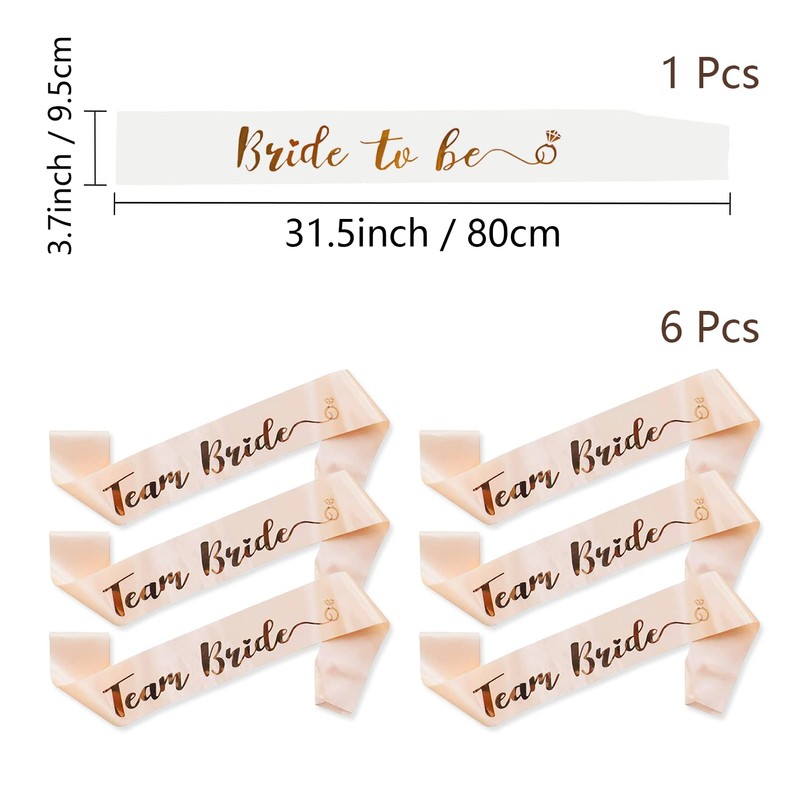 JVAENOUSN 7 Piece JGA Team Bride Sash Set with 1