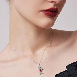 MONGAS Cardinal Necklace Sterling Silver Cardinal Pendant Necklace Bird Cardinal Jewelry for Women