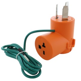 AC WORKS NEMA 10-50P 50A 3-Prong Plug to NEMA 6-20R 15/20A 250V T-Blade Connector (Compact)