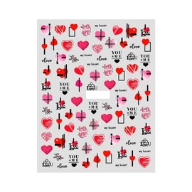 Generic Heart Love Nail Stickers Love Bear Rose Keys Valentine Day Nail Decals 528 Nail Wraps Art Stickers Manicure Supplies for Women for Home Nails Full Long Lasting Easy Apply and Remove