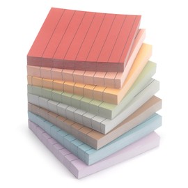8 Pads Lined Sticky Notes Vintage Color 3x3 in, Self-Stick Sticky Note Pads Lined Pads 8 Pads/Pack, 640 Sheets, Easy to Paste for Office, School, Home